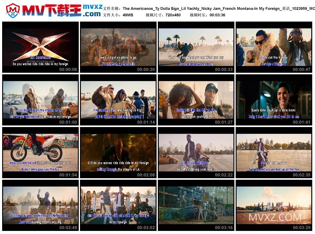 The Americanos_Ty Dolla $ign_Lil Yachty_Nicky Jam_French Montana-In My Foreign_英语_1023959_MC803238